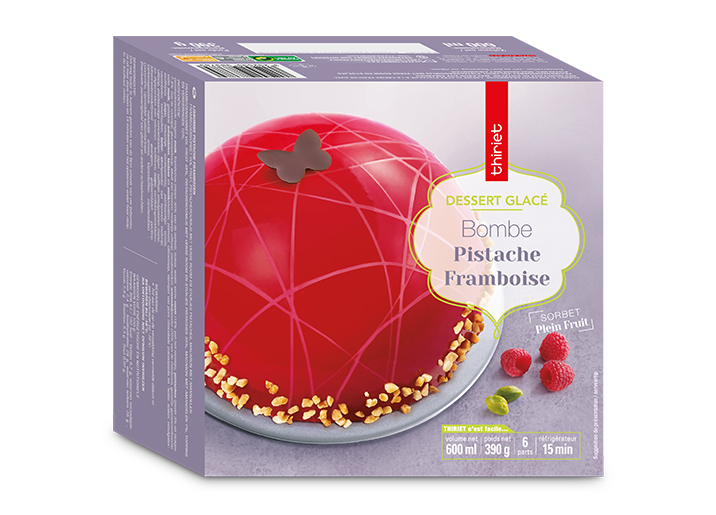Bombe glacée pistache/framboise