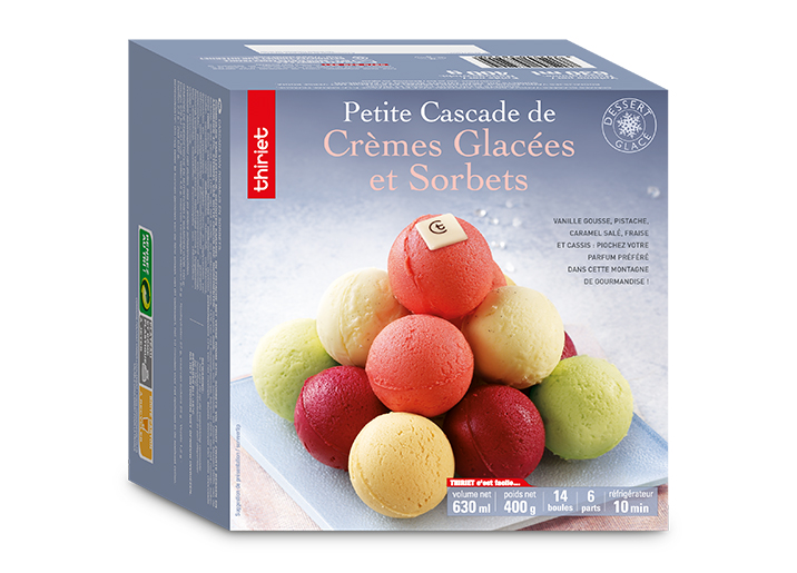 Cascade de crèmes glacées et sorbets