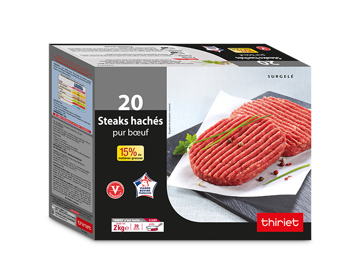 20 Steaks hachés pur boeuf 15% M.G.