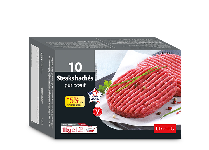 10 Steaks hachés pur boeuf 15% M.G.