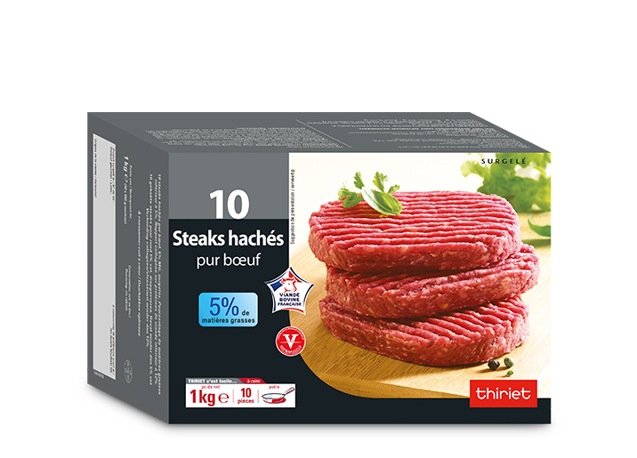 10 Steaks hachés pur boeuf 5% M.G.