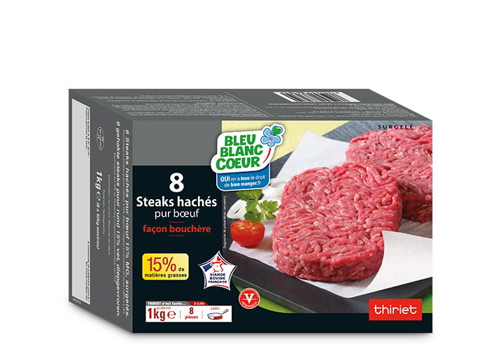 8 Steaks hachés pur boeuf 15% MG