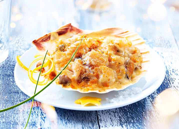 4 Coquilles aux fruits de mer et St-Jacques*