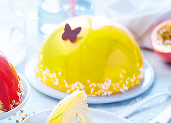 Bombe glacée noix de coco/fruits exotiques