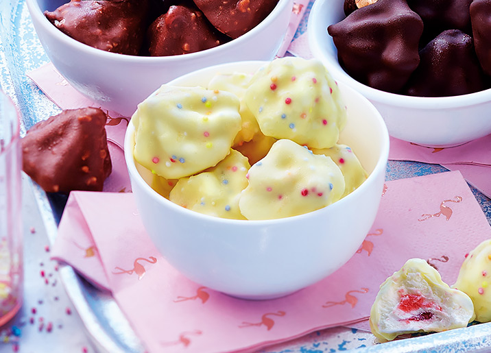12 Rochers glacés saveur fraise bonbon