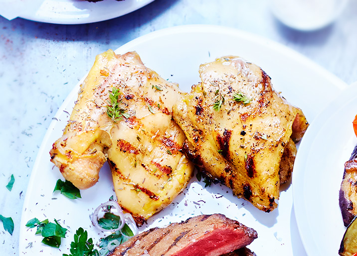 Hauts de cuisse de poulet désossés marinés