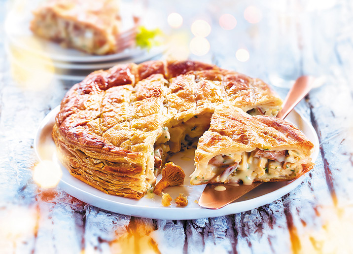 Tourte chapon girolles