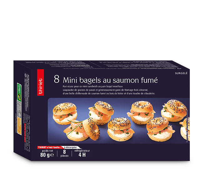 8 Mini bagels au saumon fumé