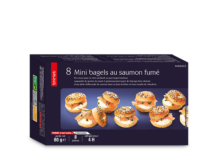 8 Mini bagels au saumon fumé