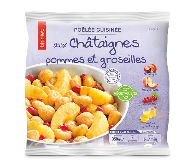 Poêlée cuisinée aux châtaignes, pommes, groseilles