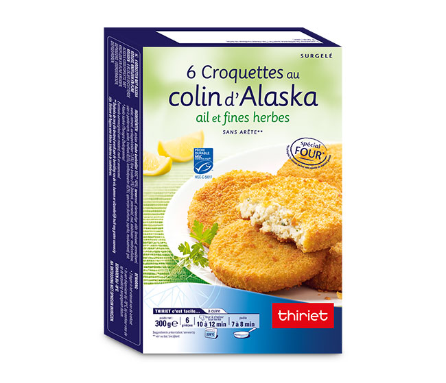 6 Croquettes au colin d'Alaska ail et fines herbes