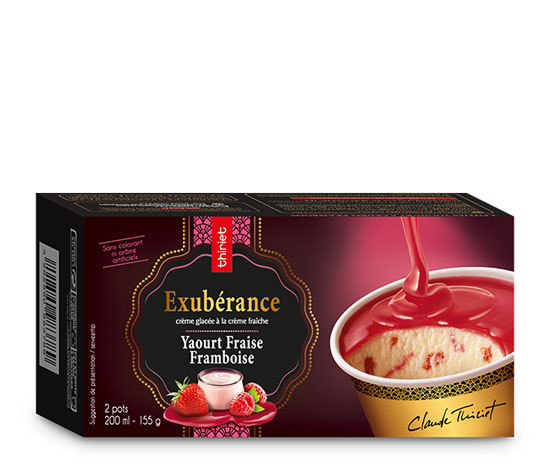2 Pots Exubérance™ Yaourt Fraise Framboise