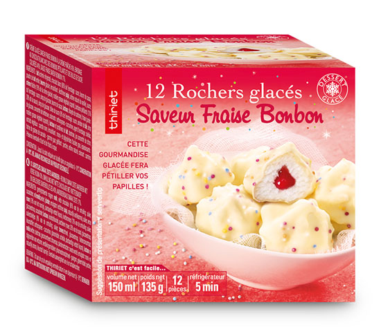 12 Rochers glacés saveur fraise bonbon