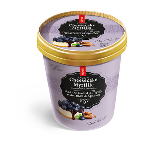 Pot Crème Glacée Façon cheesecake Myrtille