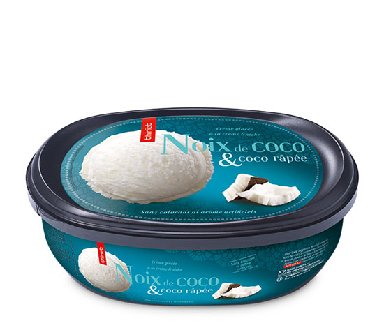 Crème glacée Noix de coco et noix de coco râpée