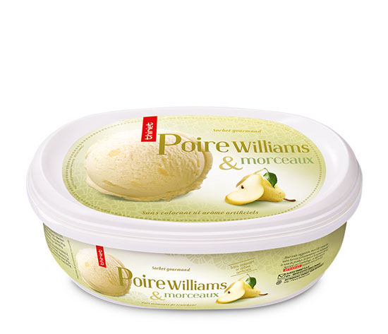 Sorbet Poire Williams et morceaux de poire