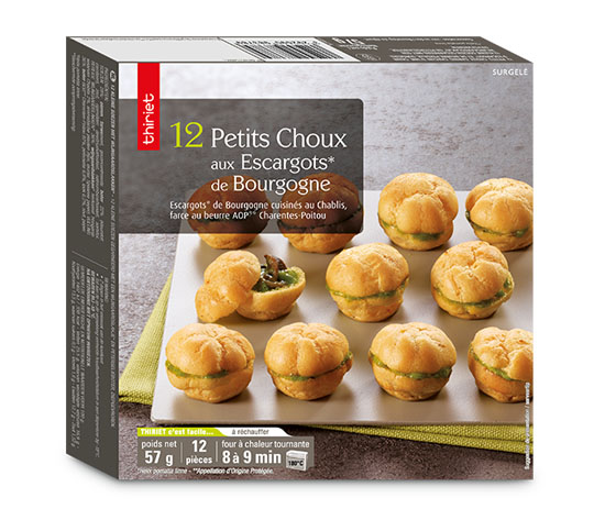 12 Petits choux aux escargots de Bourgogne