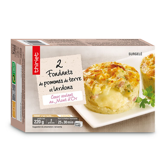 2 fondants de pommes de terre, lardons, Mont d'Or