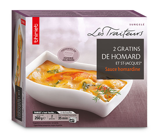 2 Gratins de homard et St-Jacques* sauce homardine