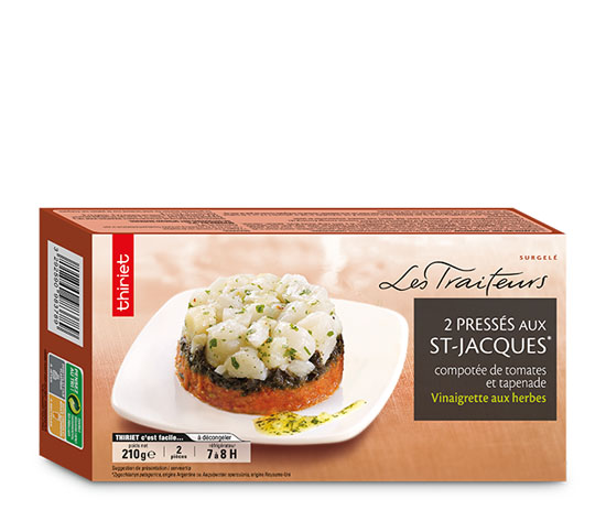 2 Pressés de St-Jacques*, compotée de tomate