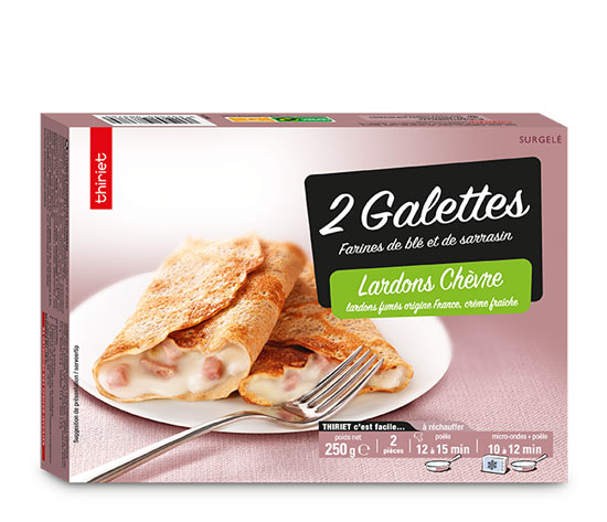 2 Galettes lardons, chèvre