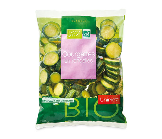 Courgettes en rondelles biologiques