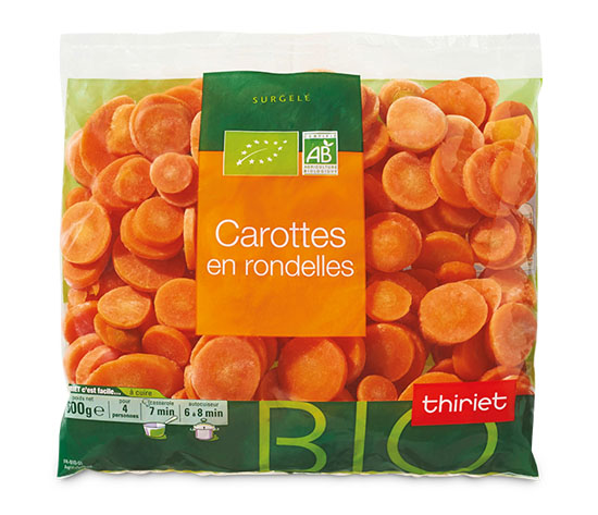 Carottes en rondelles biologiques
