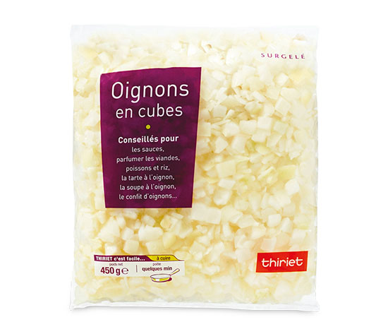 Oignons en cubes