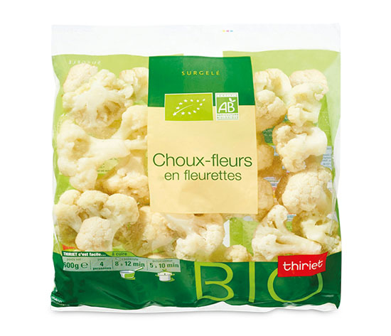 Choux-fleurs en fleurettes biologiques
