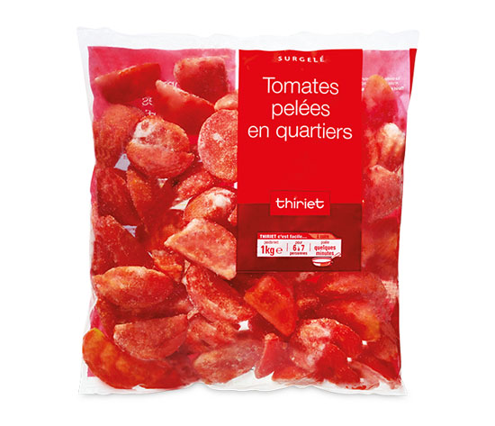 Tomates pelées, en quartiers