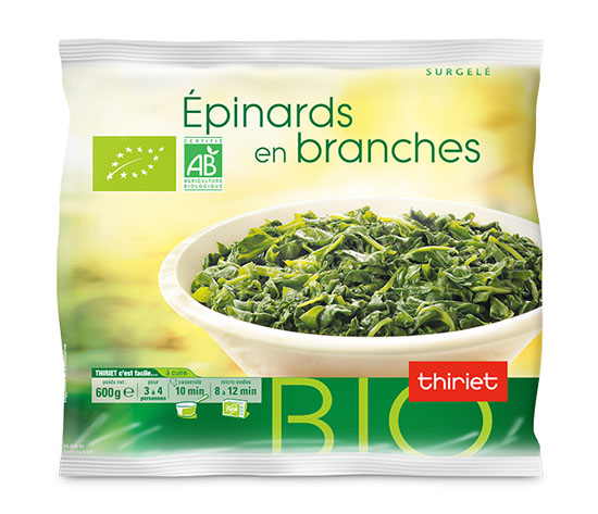 Epinards en branches biologiques