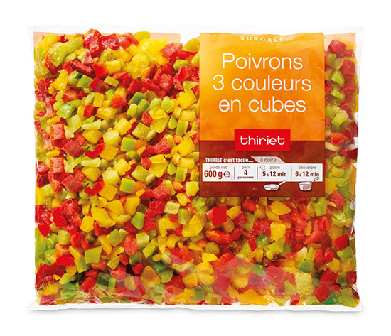 Poivrons 3 couleurs en cubes