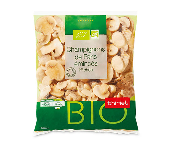 Champignons de Paris émincés biologiques