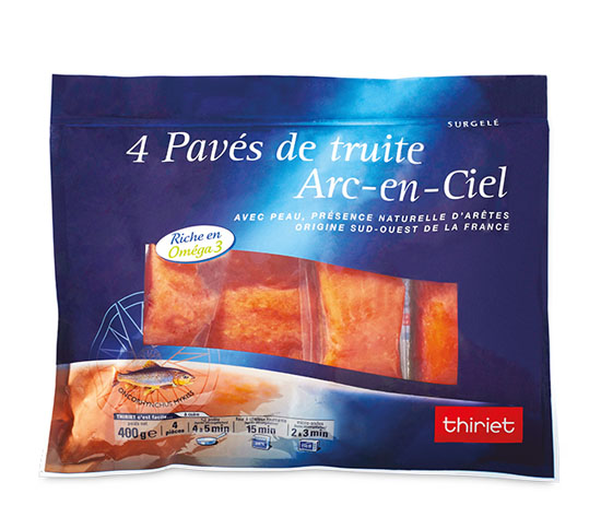 4 Pavés de truite Arc-en-ciel avec peau