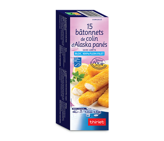 15 Bâtonnets de colin d'Alaska panés