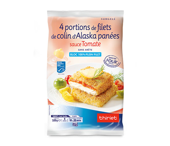 4 Portions filets colin d'Alaska panées tomate