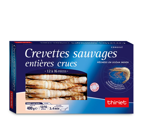 Crevettes entières crues
