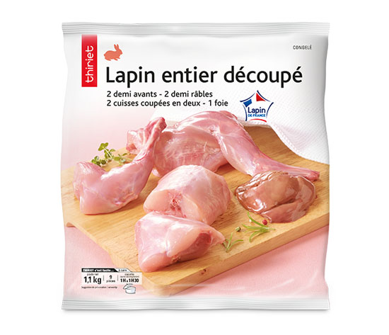Lapin entier découpé