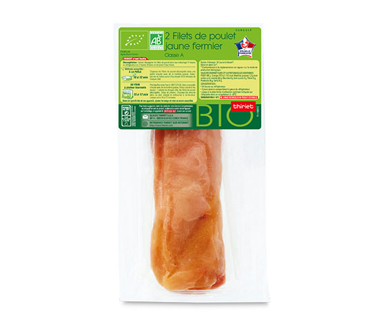 2 Filets de poulet jaune fermier  biologique