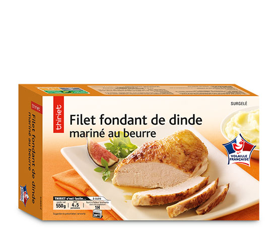 Filet fondant de dinde mariné au beurre