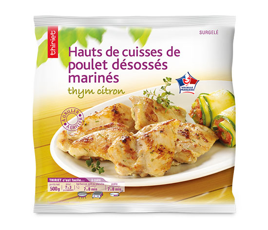 Lot de 2 sachets Hauts de cuisse de poulet désossés marinés 