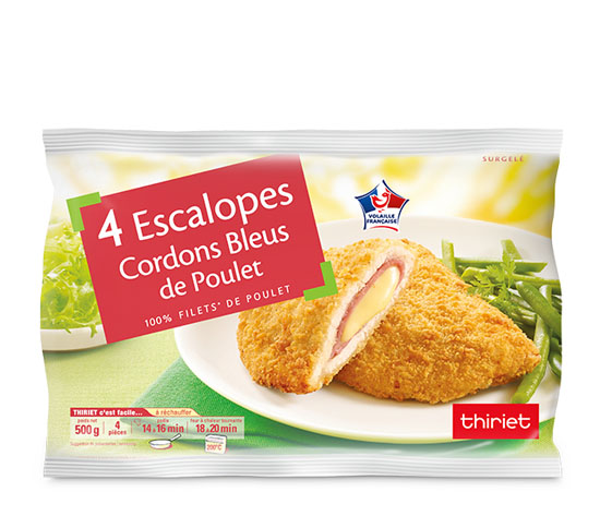 4 Escalopes cordons bleus de poulet