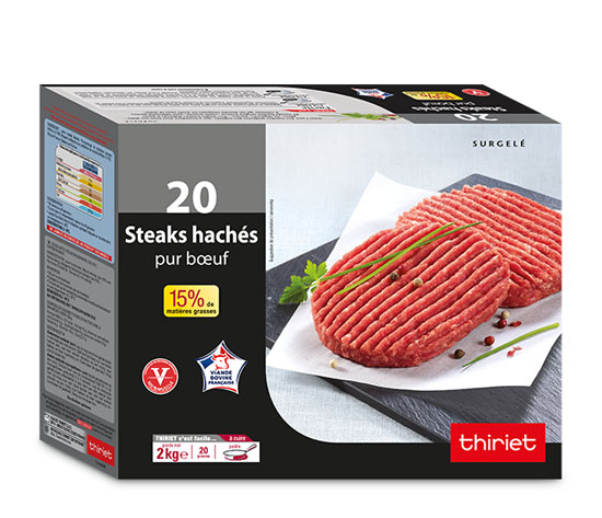 20 Steaks hachés pur boeuf 15% M.G.