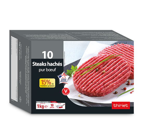 10 Steaks hachés pur boeuf 15% M.G.