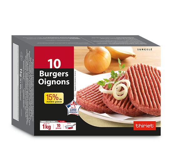 10 Burgers oignons 15% M.G.