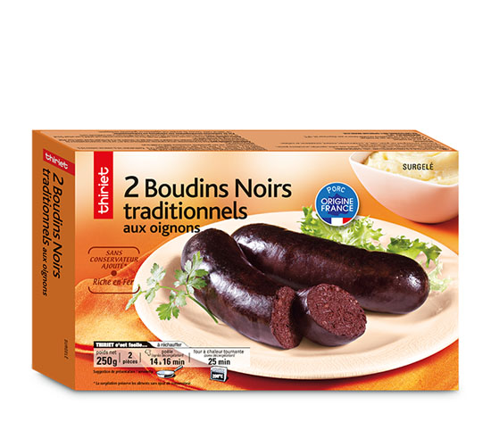 2 Boudins noirs traditionnels aux oignons