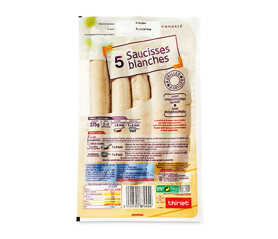 5 Saucisses blanches à griller