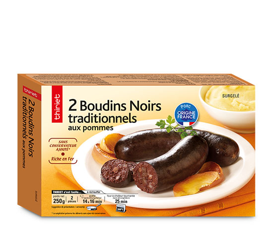 2 Boudins noirs traditionnels aux pommes