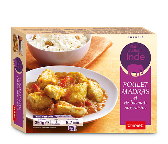 Poulet madras et riz basmati aux raisins