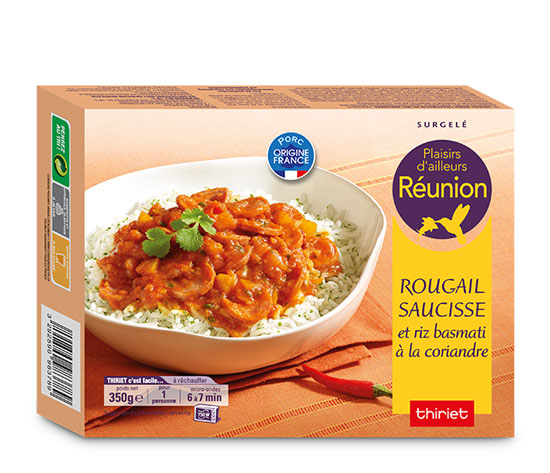 Rougail saucisse et riz basmati à la coriandre